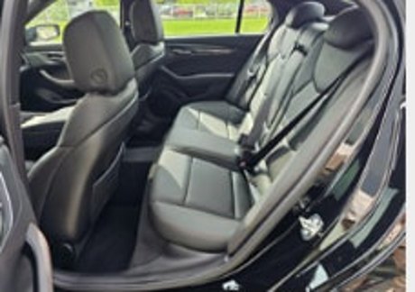 Rear seats of a Cadillac CT5 in black leather