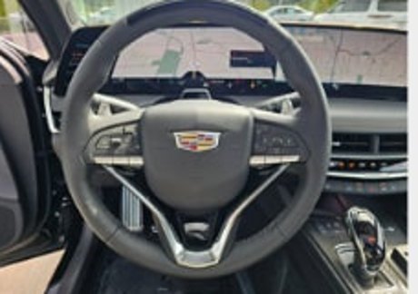 Cadillac CT5 steering wheel, gauge cluster and centre console